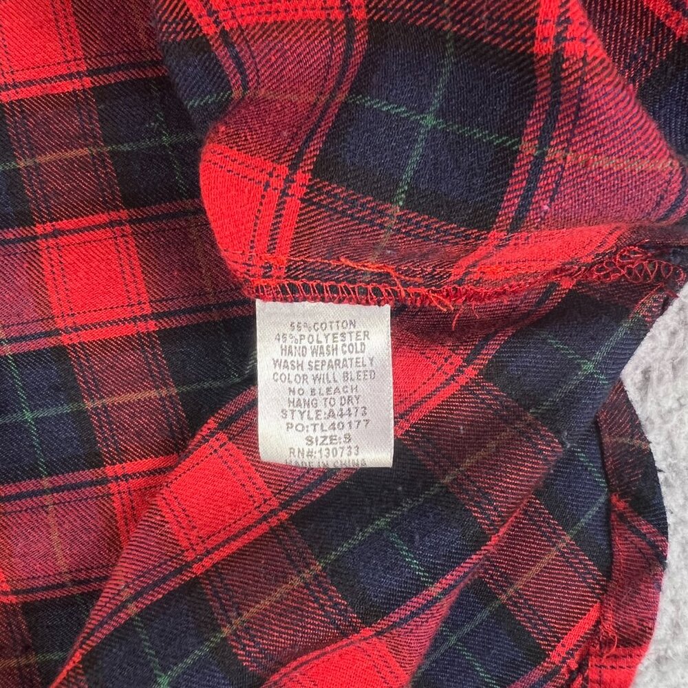 Umgee USA Top Womens Small Red Plaid Embroidered Flannel Button Aztec Western - Picture 7 of 9